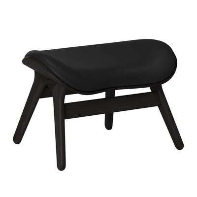 Umage A Conversation Piece, ottoman pour accompagner le fauteuil, en bois et polyester, cuir noir, chêne noir