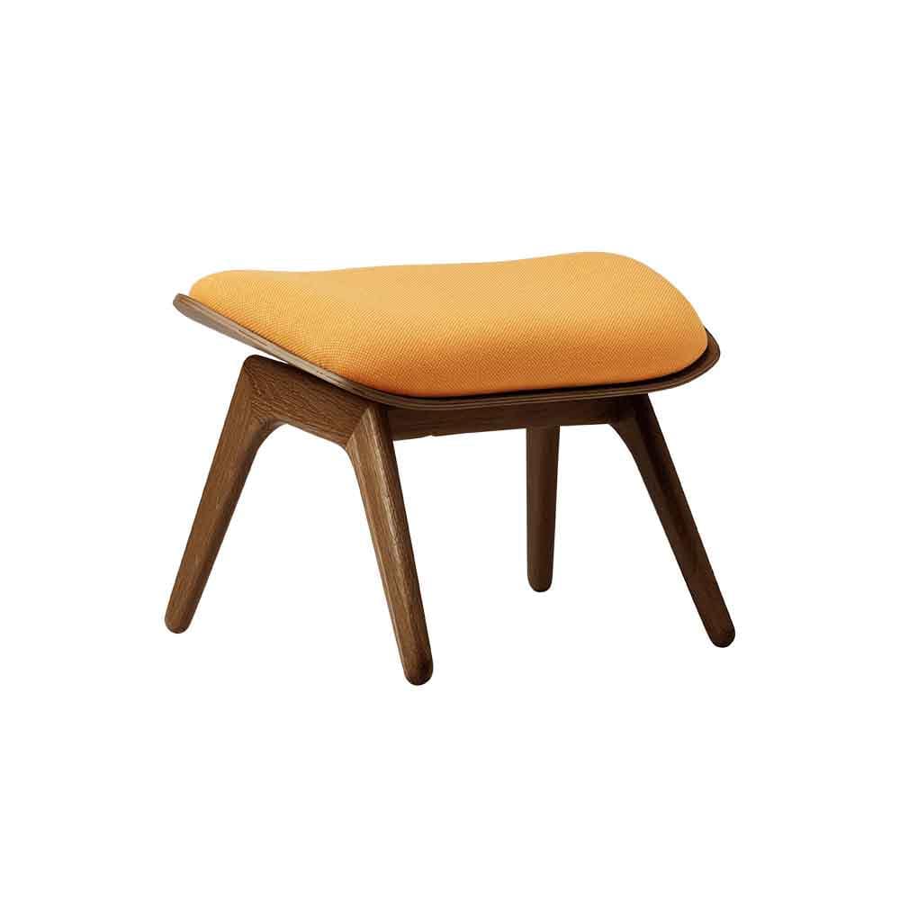 Umage The reader, ottoman pour accompagner le fauteuil, en bois et polyester, tangerine, chêne foncé