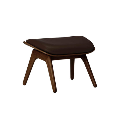 Umage The reader, ottoman pour accompagner le fauteuil, en bois et polyester, cuir brun, chêne foncé