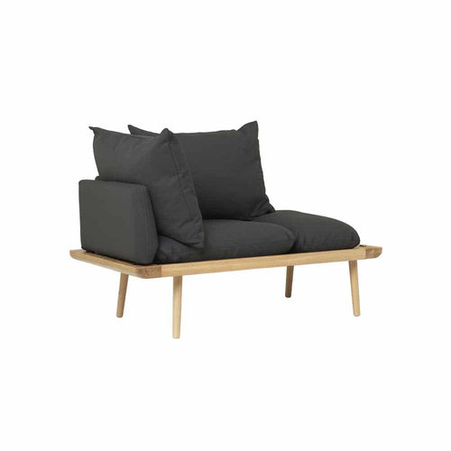 Umage Lounge Around 1.5, petit sofa ou fauteuil au style scandinave, en bois et tissu, ombre, chêne