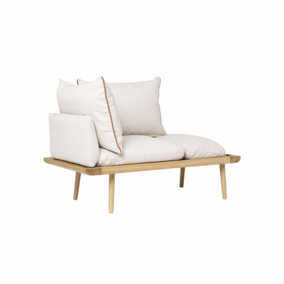 Umage Lounge Around 1.5, petit sofa ou fauteuil au style scandinave, en bois et tissu, sable blanc, chêne