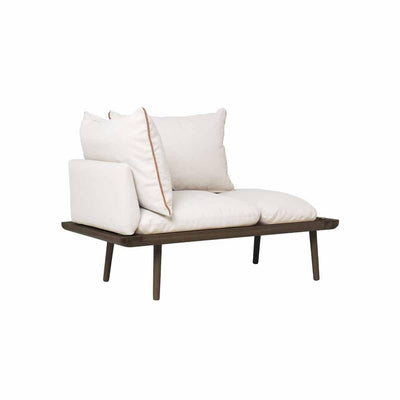 Umage Lounge Around 1.5, petit sofa ou fauteuil au style scandinave, en bois et tissu, sable blanc, chêne foncé