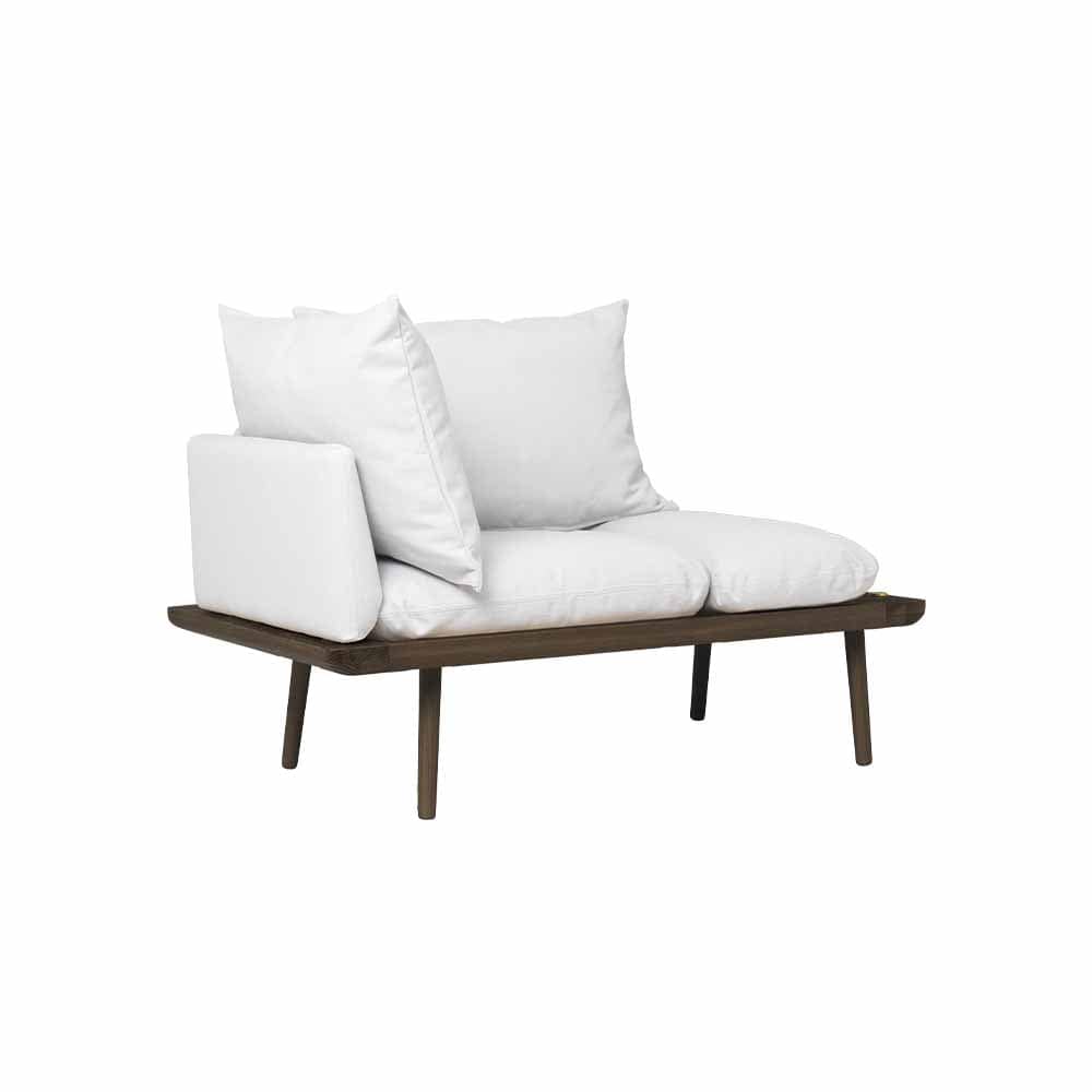 Umage Lounge Around 1.5, petit sofa ou fauteuil au style scandinave, en bois et tissu, sterling, chêne foncé