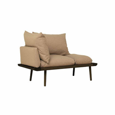 Umage Lounge Around 1.5, petit sofa ou fauteuil au style scandinave, en bois et tissu, sucre brun, chêne foncé