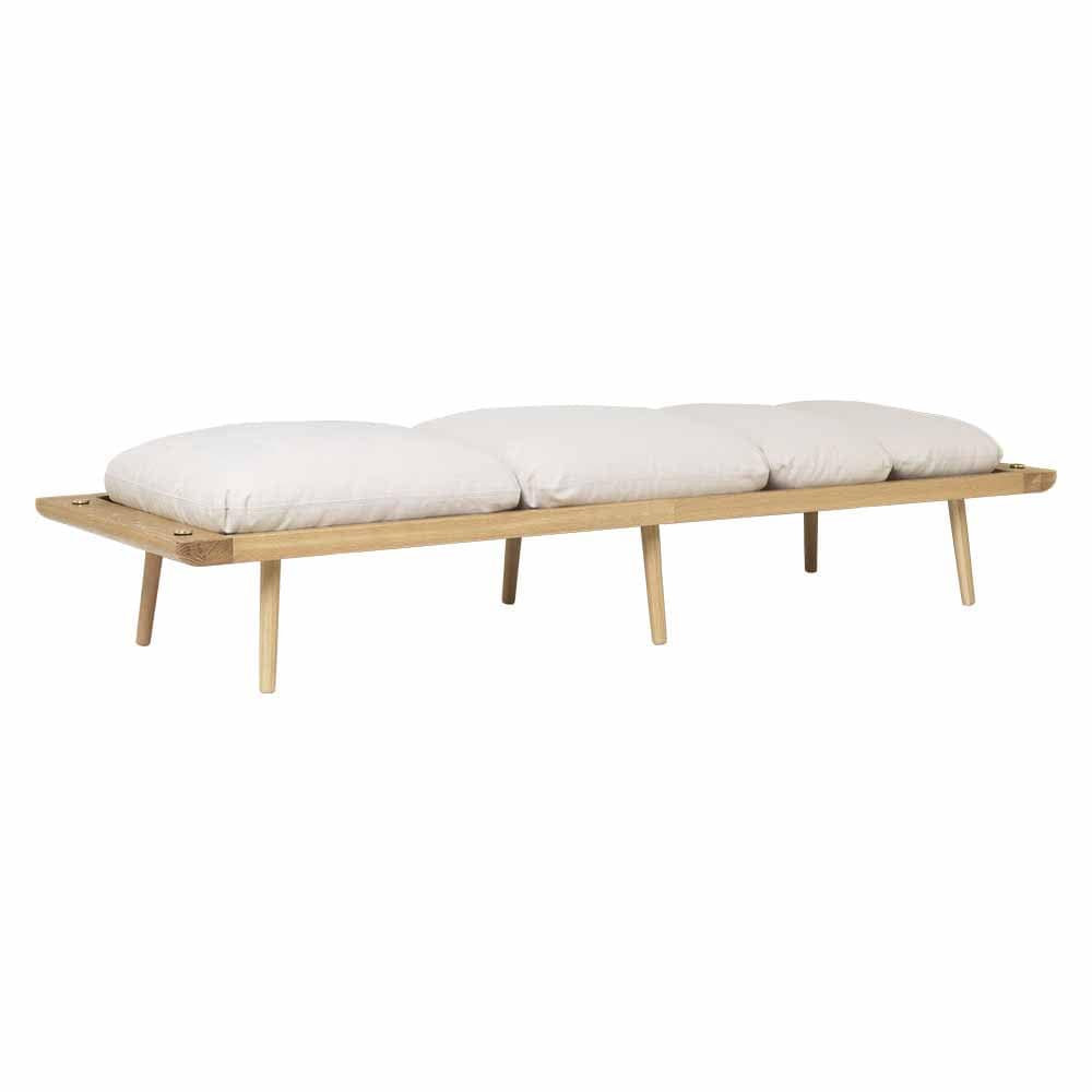Umage Lounge Around, lit de jour ou banc au style scandinave, en bois et tissu, sable blanc, chêne