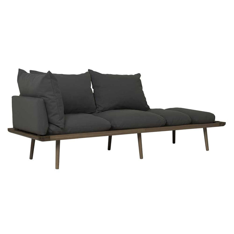 Umage Lounge Around, sofa 3 places au style scandinave, en bois et tissu, ombre, chêne foncé