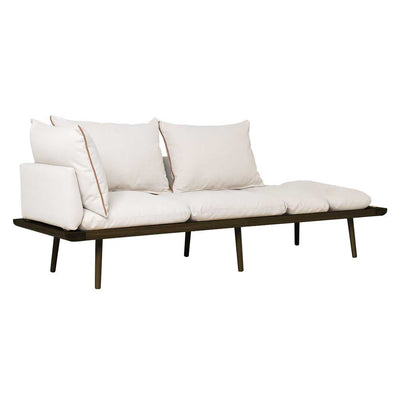 Umage Lounge Around, sofa 3 places au style scandinave, en bois et tissu, sable blanc, chêne foncé