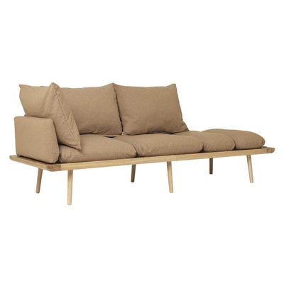 Umage Lounge Around, sofa 3 places au style scandinave, en bois et tissu, sucre brun, chêne
