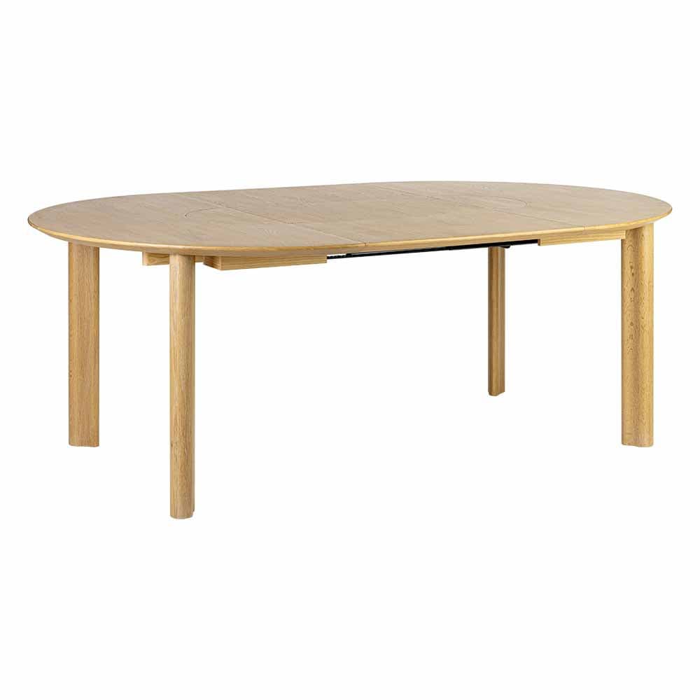 Umage Comfort Circle, table à dîner ronde et extensible pouvant accueillir jusqu'à 10 personnes, en bois, empattement lisse, chêne