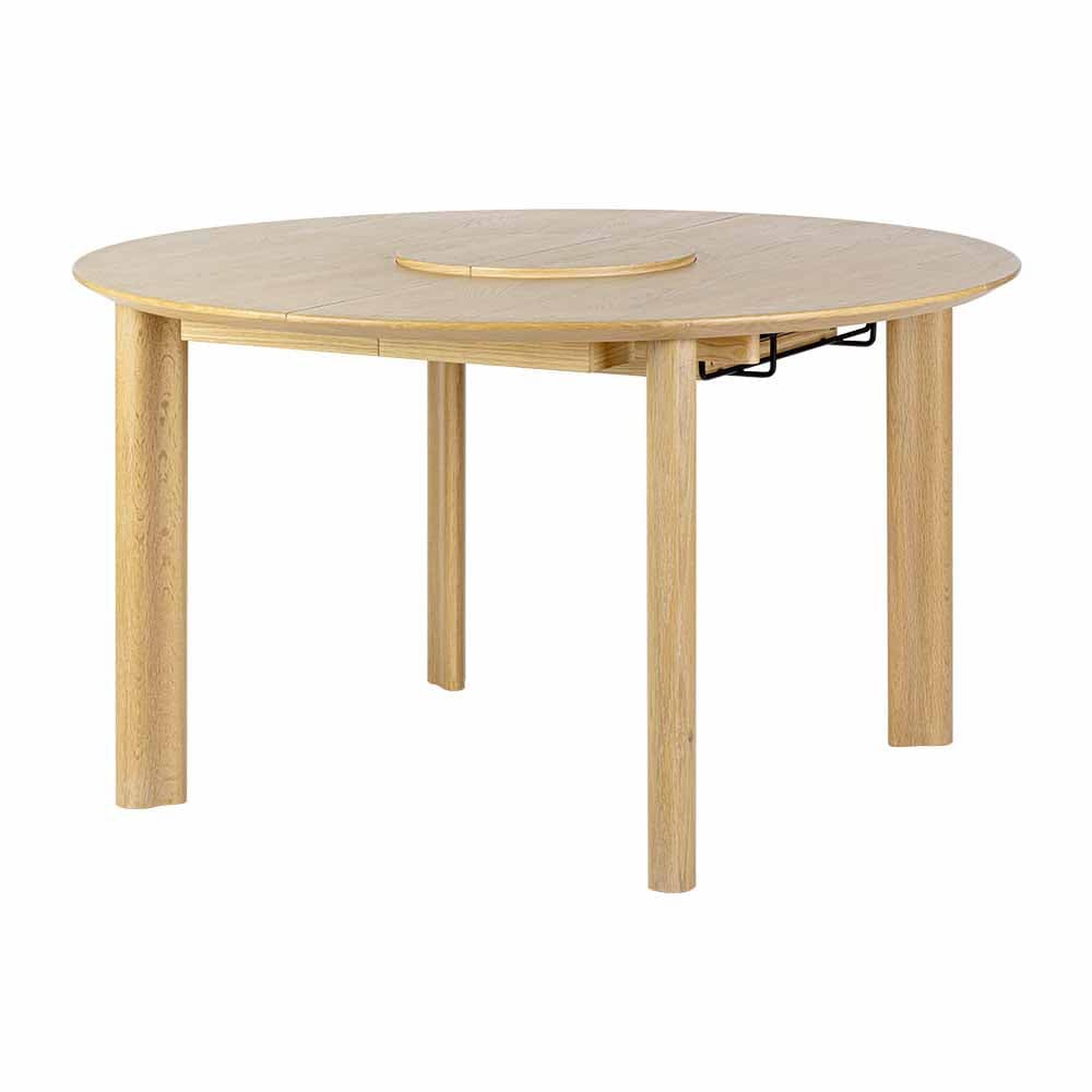 Umage Comfort Circle, table à dîner ronde et extensible pouvant accueillir jusqu'à 10 personnes, en bois, empattement lisse, chêne