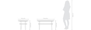 Together d'Umage, table à café rectangulaire ou carrée, en bois, dimensions