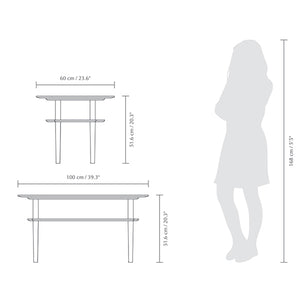 Together d'Umage, table à café rectangulaire ou carrée, en bois, dimensions