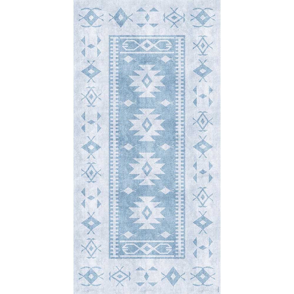 Adama Alma Dune, tapis plat à motif d’une épaisseur de 5 mm, en vinyle, bleu 