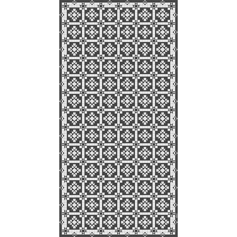 Adama Alma Geo, tapis plat à motif d’une épaisseur de 5 mm, en vinyle, noir