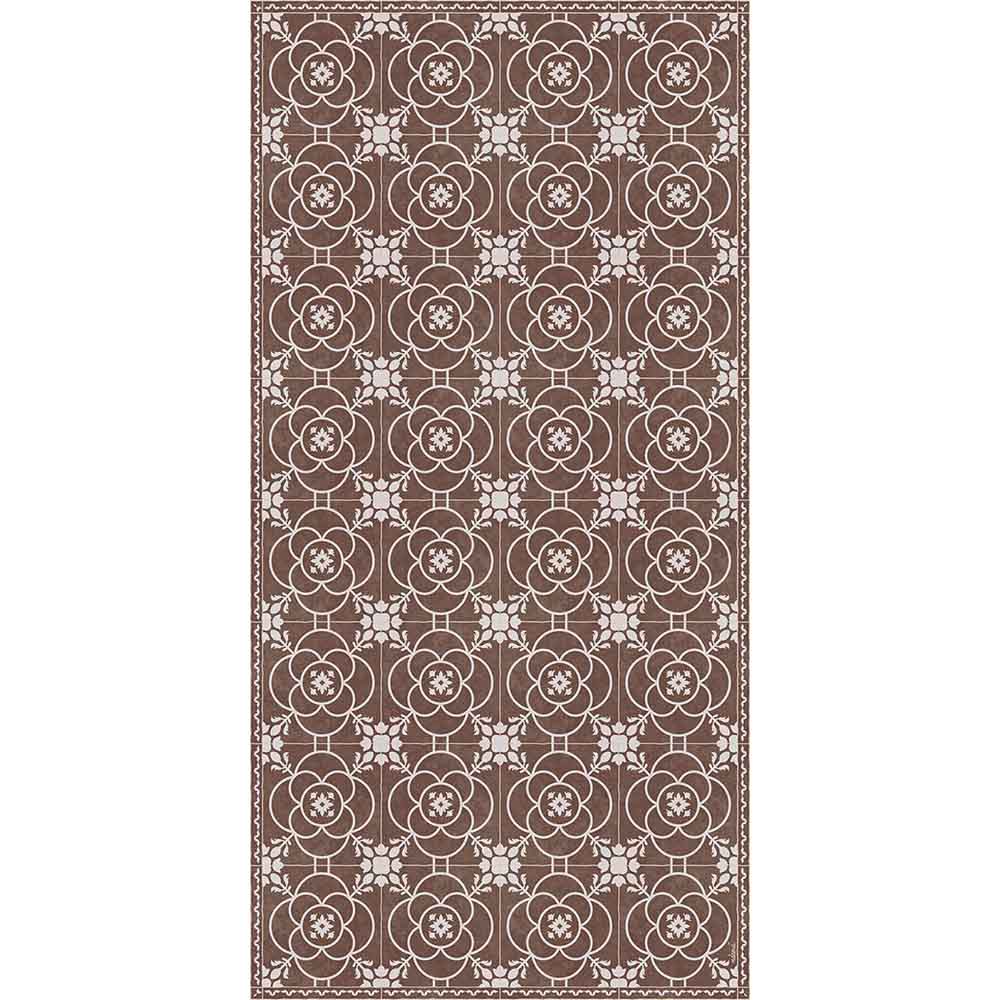 Adama Alma Lisa, tapis plat à motif d’une épaisseur de 5 mm, en vinyle, brun