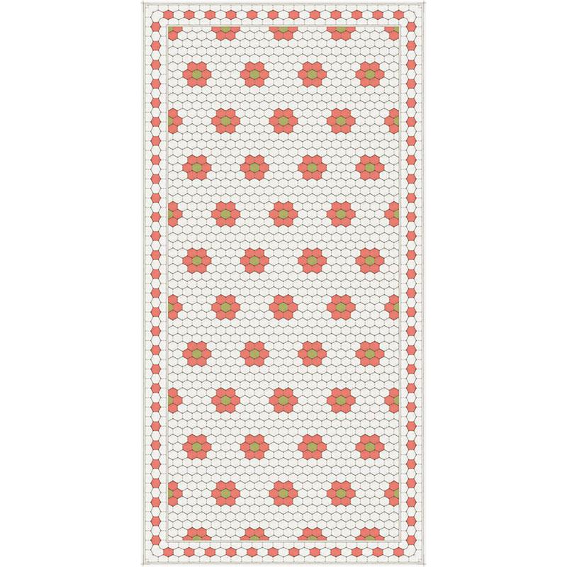 Adama Alma Petite Fleur, tapis plat à motif d’une épaisseur de 5 mm, en vinyle, rose