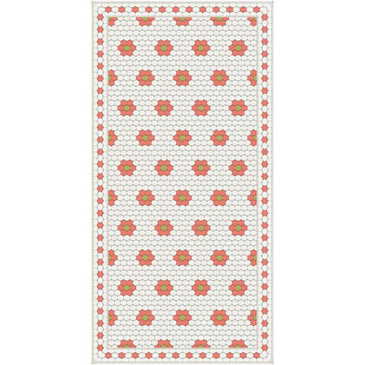 Adama Alma Petite Fleur, tapis plat à motif d’une épaisseur de 5 mm, en vinyle, rose