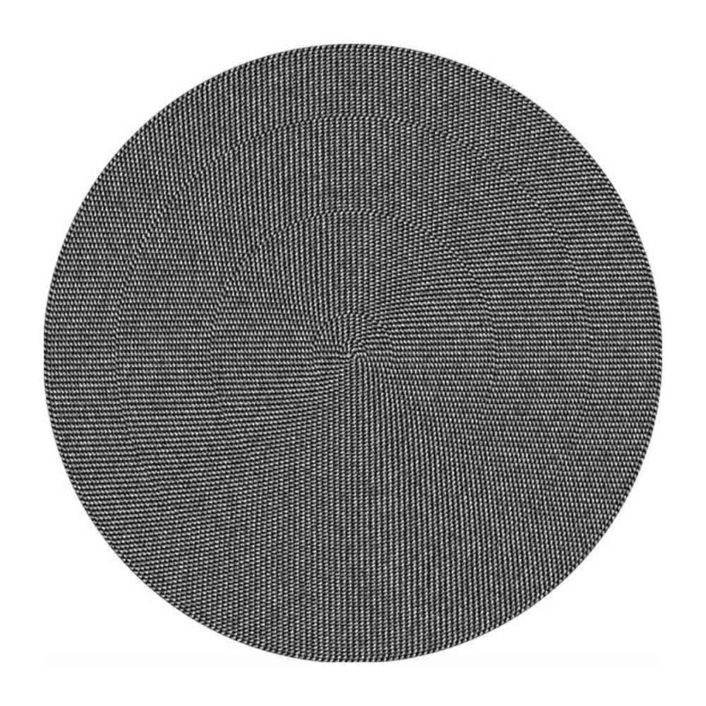 Adama Alma Caracol, tapis rond et plat à motif d’une épaisseur de 5 mm, en vinyle, noir