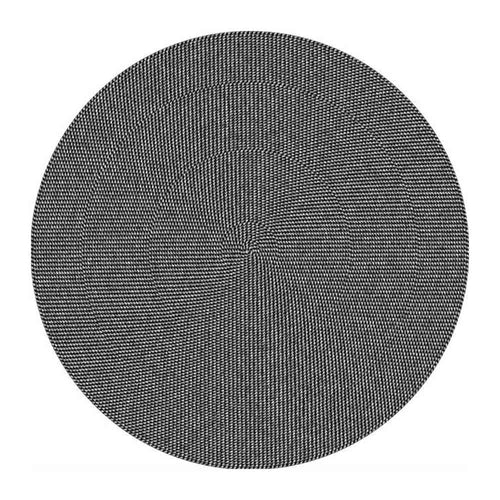Adama Alma Caracol, tapis rond et plat à motif d’une épaisseur de 5 mm, en vinyle, noir