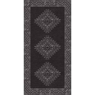 Adama Alma Cusco, tapis plat à motif d’une épaisseur de 5 mm, en vinyle, noir