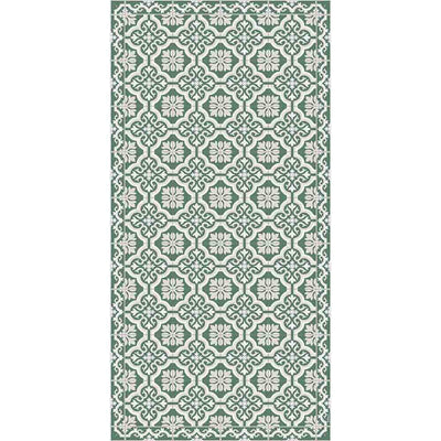 Adama Alma Gracia, tapis plat à motif d’une épaisseur de 5 mm, en vinyle, vert