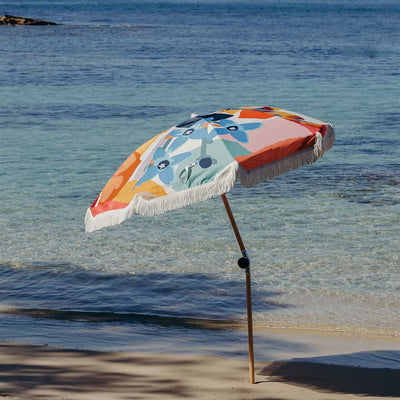 Premium Beach Umbrella, parasol de plage par Basil Bangs, Wildflowers