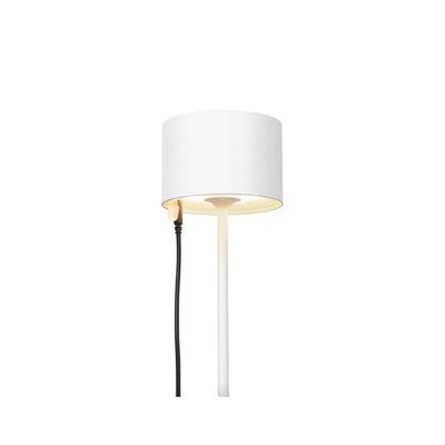Blomus Farol, lampe de table mobile et rechargeable pour l'intérieur et l'extérieur, en aluminium, blanc, recharge