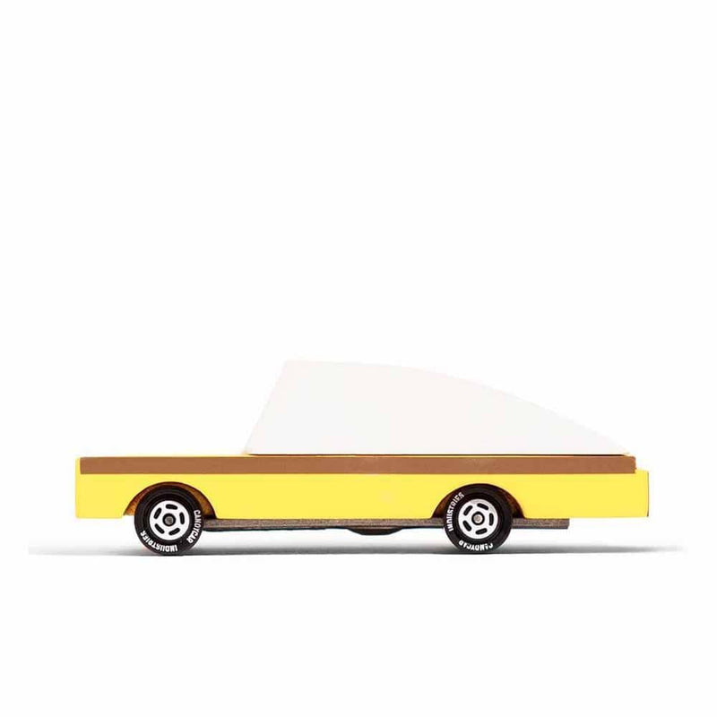 Candylab B.Nana, petite voiture jouet, en bois, jaune