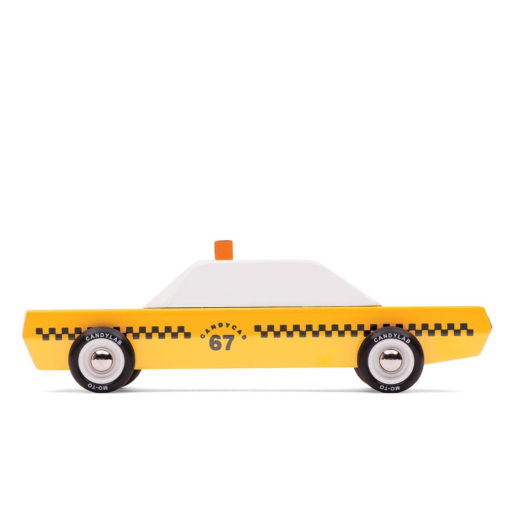 Candylab Candycab, voiture jouet taxi de New-York, en bois, jaune