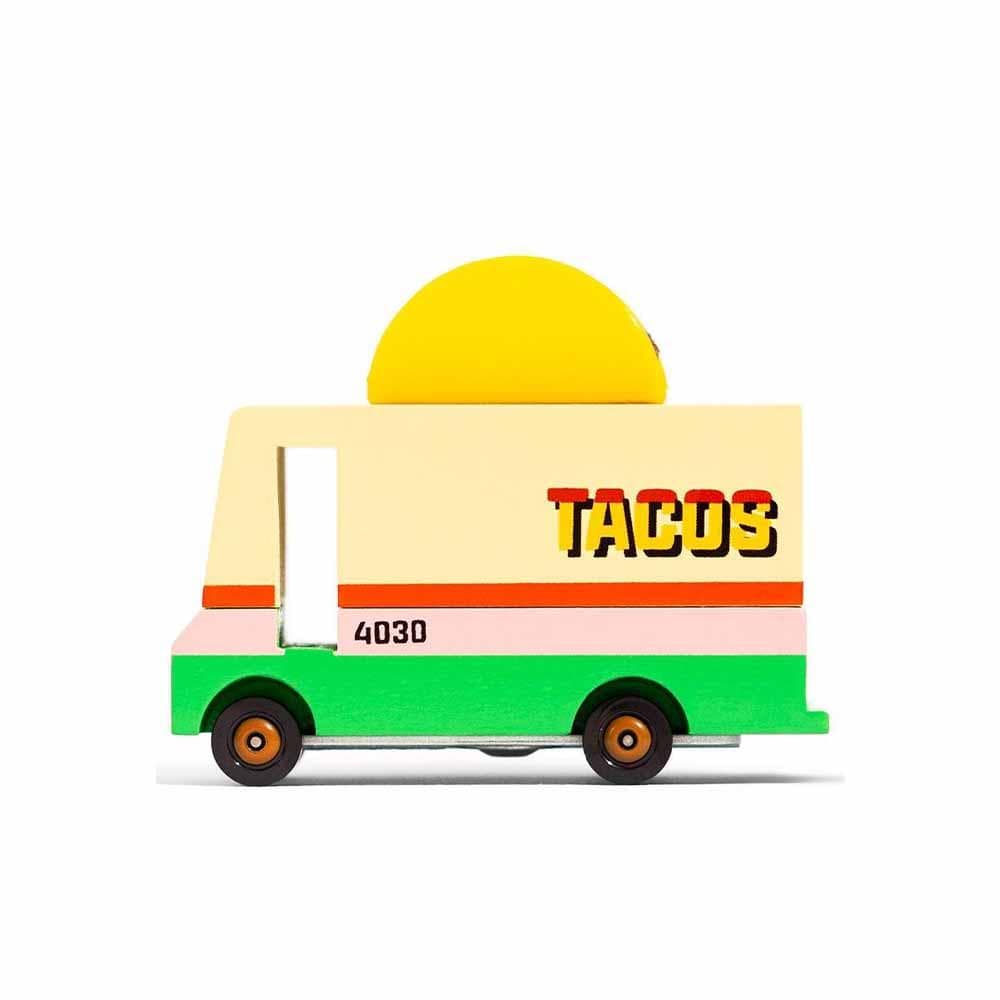 Candylab Food Trucks, voiture jouet, en bois, fourgon à taco