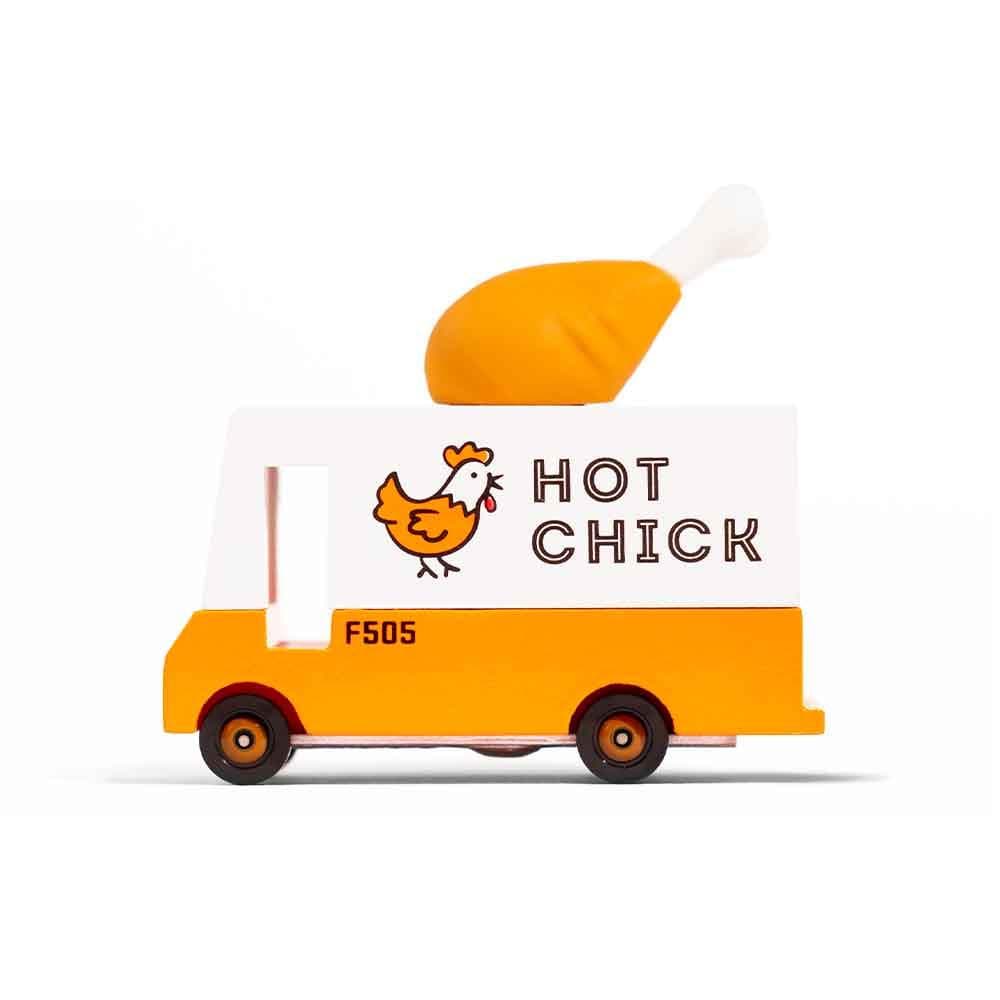 Candylab Food Trucks, voiture jouet, en bois, fourgon de poulet frit