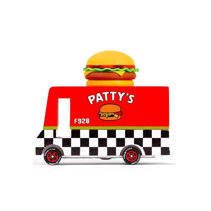 Candylab Food Trucks, voiture jouet, en bois, fourgon à hamburger