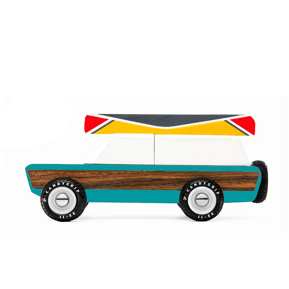 Candylab Pioneer, voiture jouet avec des accessoires, en bois, aspen