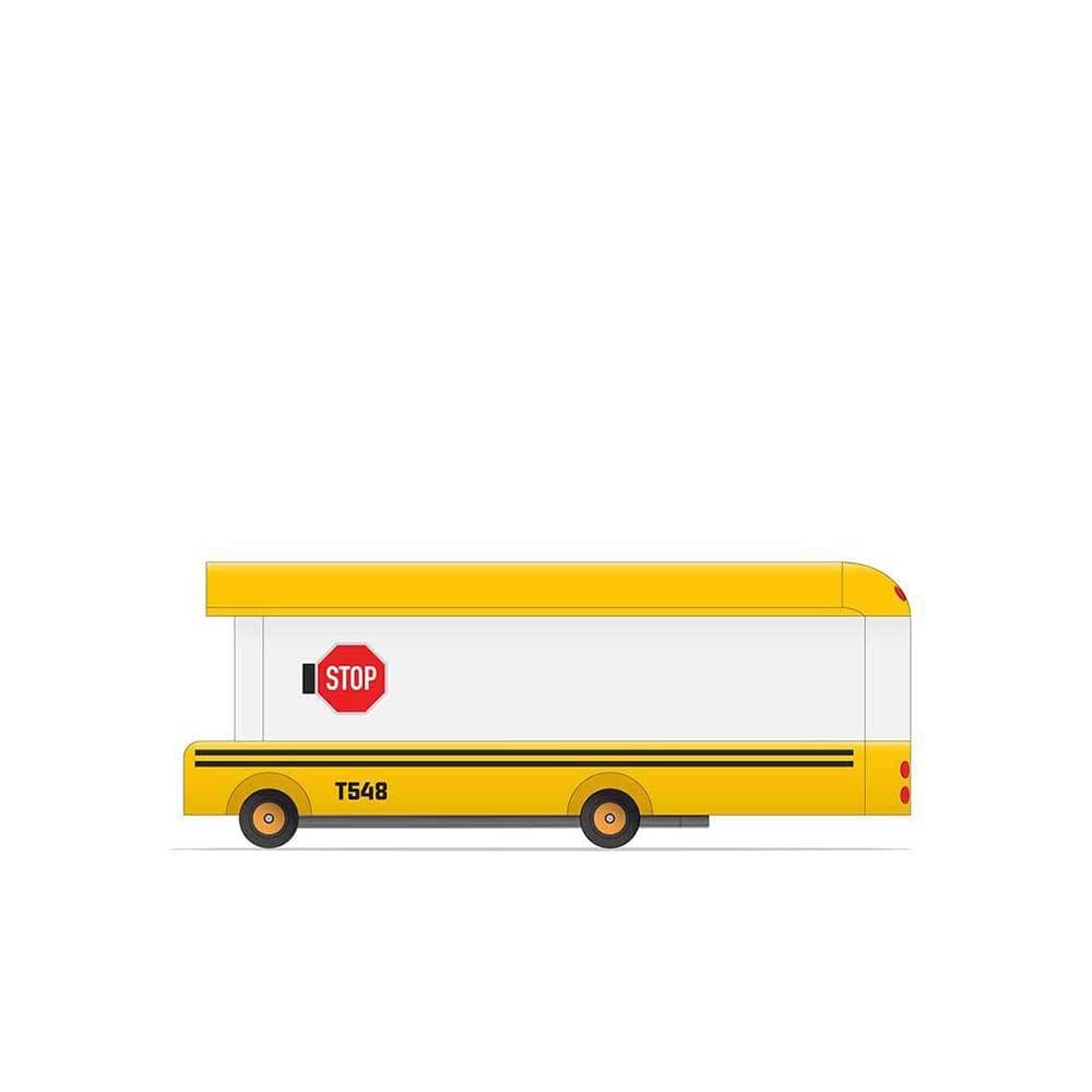 Candylab School bus, voiture jouet en forme de bus, en bois, jaune