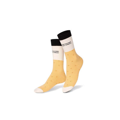 Eat My Socks Fortune Cookie, bas et chaussettes en taille unique avec un packaging amusant, en coton, élasthanne et polyester, jaune