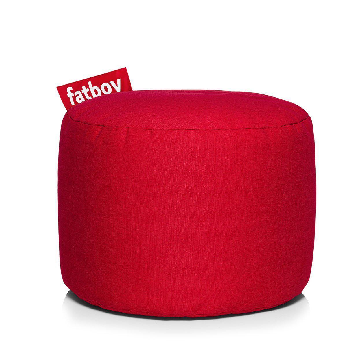 Fatboy Point Stonewashed, pouf d’intérieur de petite taille, en coton effet vintage, rouge