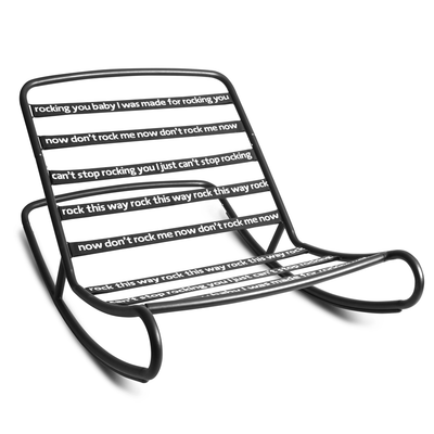 Fatboy Rock 'n Roll, chaise berçante pour pouf d’intérieur et d’extérieur, en métal, noir