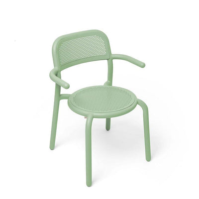 Fatboy Toní, chaise à dîner d'extérieur avec accoudoirs, en aluminium, vert