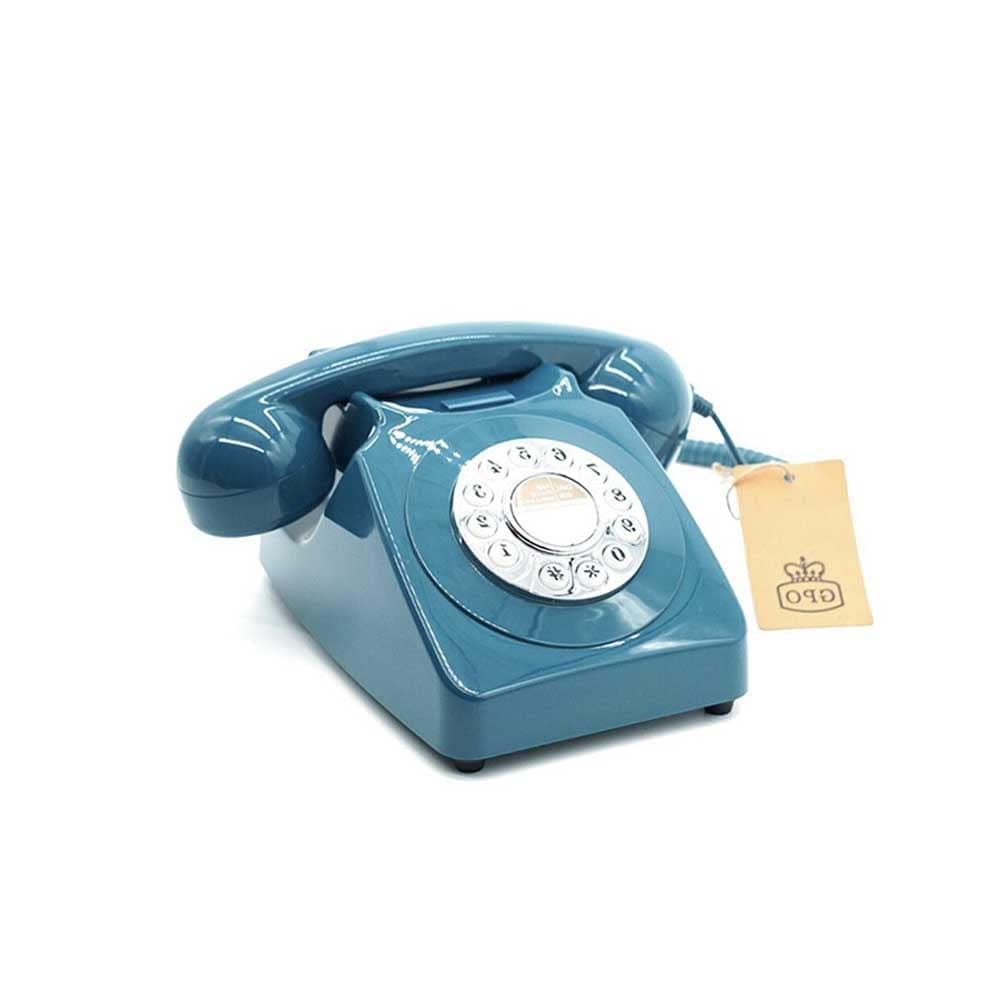 GPO 746 Push, téléphone vintage, bleu azur