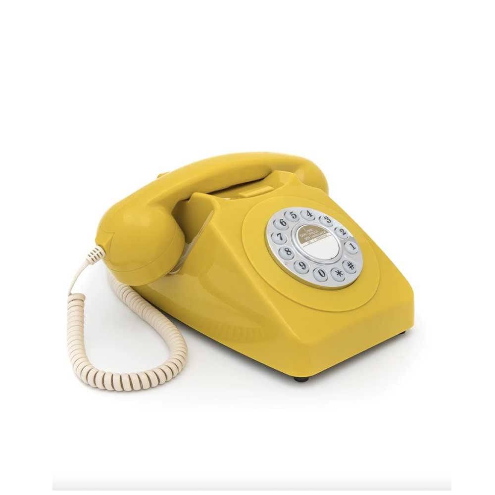 GPO 746 Push, téléphone vintage, moutarde