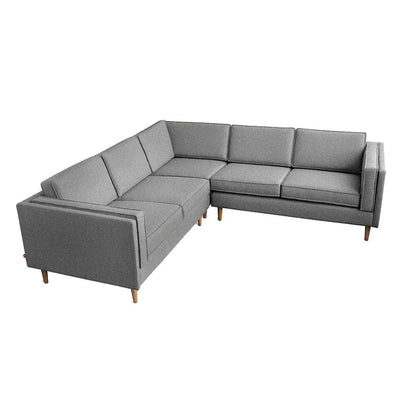 Gus* Modern Adelaide, sofa sectionnel, en bois et tissu, andorra pewter