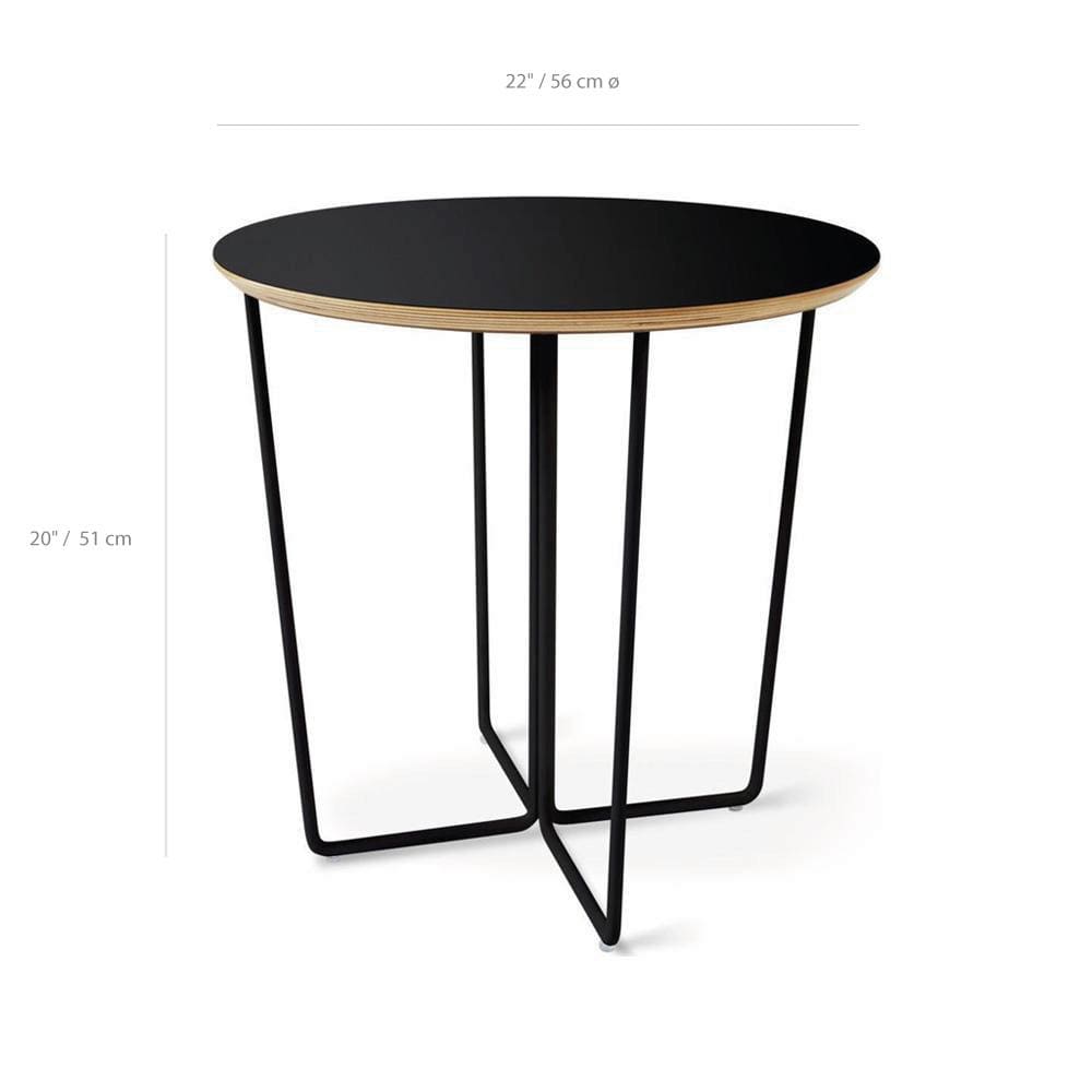 Gus* Modern Array, table d’appoint ronde, en bois et métal, dimensions