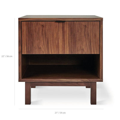Gus* Modern Belmont, table d’appoint avec ouverture et tiroir, en bois, dimensions