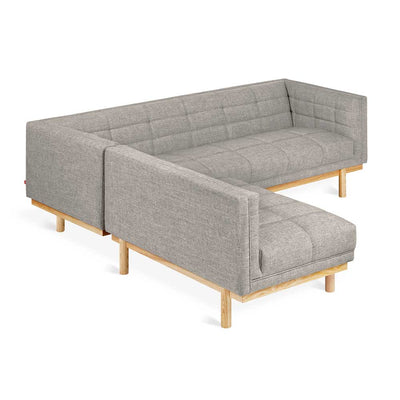 Gus* Modern Mulholland, sofa bi-sectionnel, en tissu et bois, parliament stone