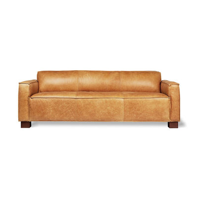 Gus* Modern Cabot, sofa 3 places, en cuir et bois, cuir canyon whiskey