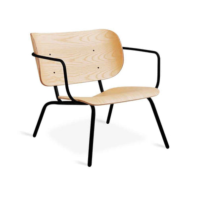  Gus* Modern Bantam, chaise lounge confortable et contemporaine, en bois et métal, frêne