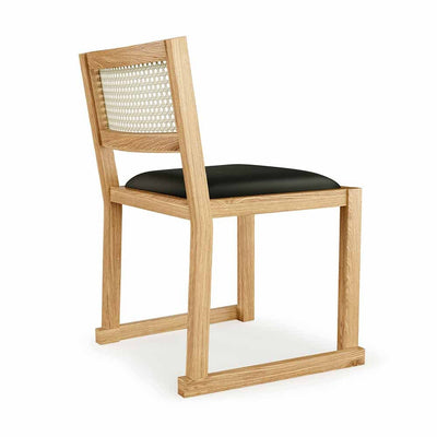 Gus* Modern Eglinton, chaise rembourrée, en cuir et bois, chêne