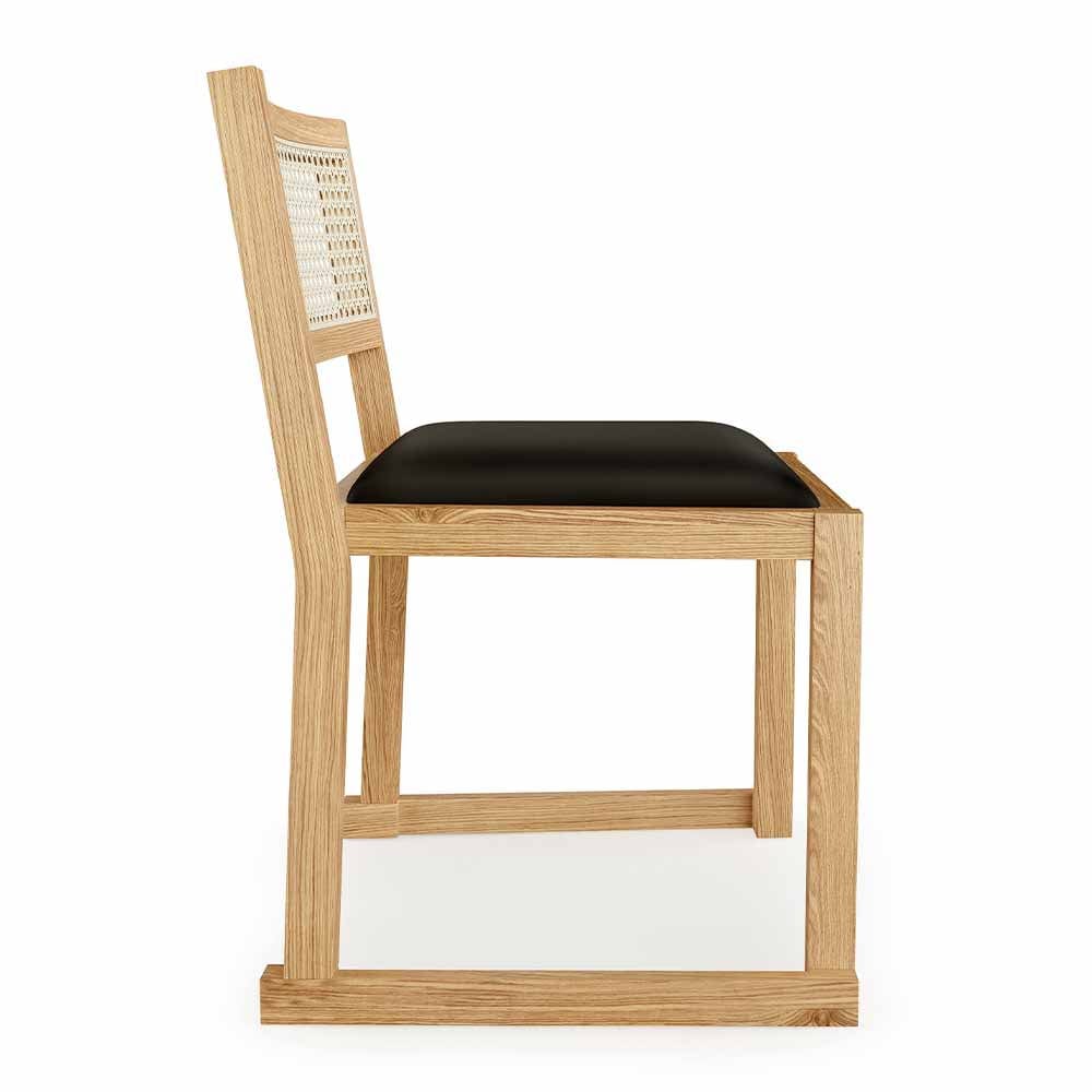 Gus* Modern Eglinton, chaise rembourrée, en cuir et bois, chêne