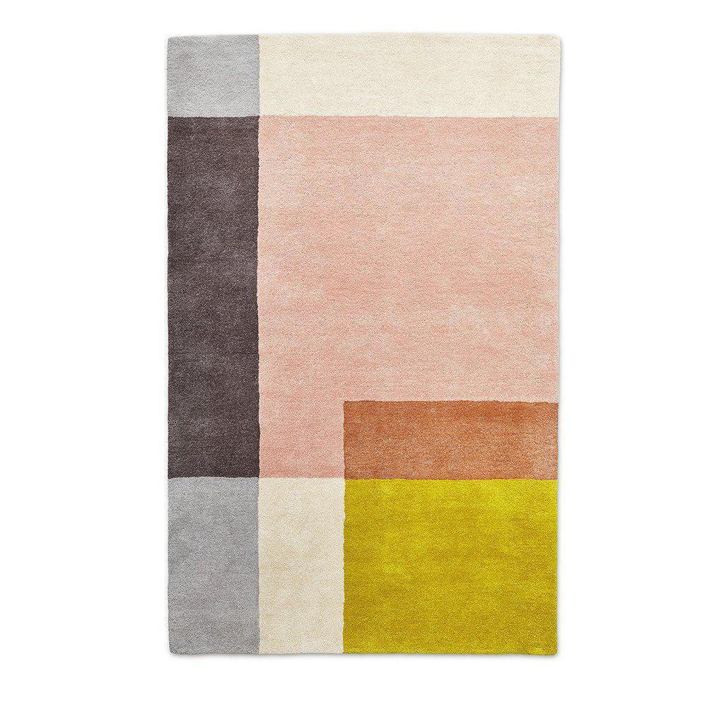 Gus* Modern Element, tapis fabriqué à la main, en laine, rose, 5'x8'