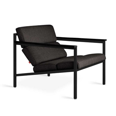 Gus* Modern Halifax, fauteuil incliné, en acier, bois et tissu, andorra espresso / noir